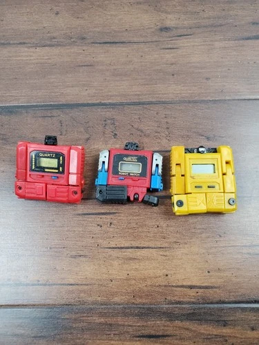 Vtg 1980s Robot Transformers Quartz Watch Lot Parts Project As Is Red Yellow