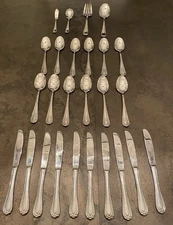 26 Piece Oneida Ottawa 18/10 Flatware Mixed Lot Spoons Knives Serving Pieces