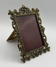 Ornate Italian Brass Baroque Rococo Victorian Style Picture Photo Frame 2.5x3.5”