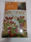 Vinyl Table Cloth Rectangle Fall Leaves Vtg Multi-Berry & Leaves 52" X 90"