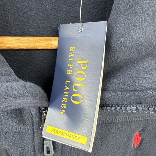 NEU Polo Ralph Lauren Fleeceweste Medium schwarz durchgehender Reißverschluss Performance Pony Erwachsene - Bild 6 von 16