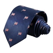 Men's American Flag Ties 3.27" 8.3CM USA Flag Necktie For Men Navy Flag