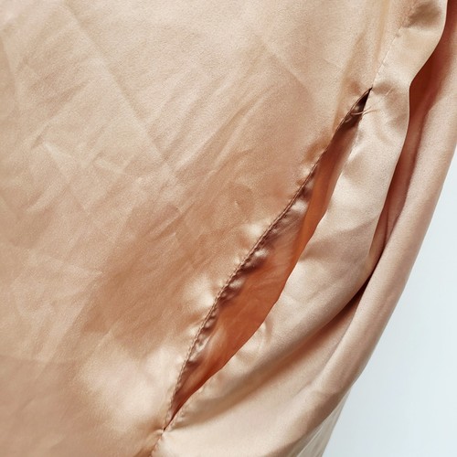 SIORO Beige Kimono Ärmel Morgenmantel Bindeband Taillentaschen kurze Länge Damen Größe L - Bild 4 von 6