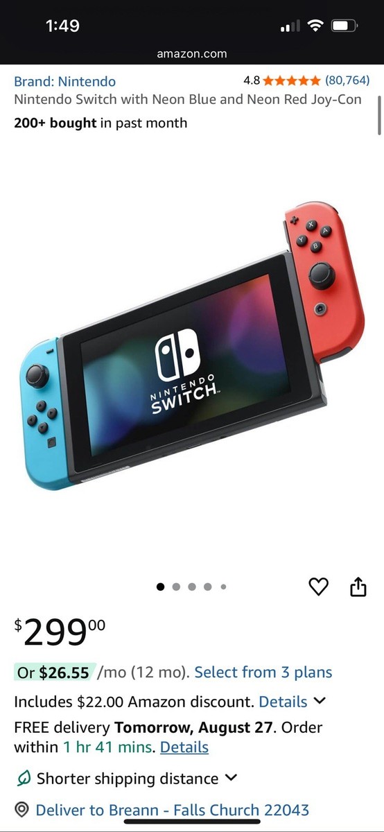 任天堂 - 新品未開封⭐︎ニンテンドースイッチ Nintendo Switch 32GB Handheld Console - Neon Red/Neon Blue