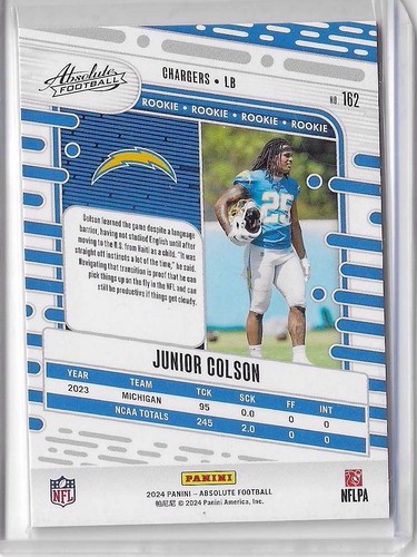 Junior Colson /350 (RC) 2024 Panini Absolute - Rookies Spectrum #162 - Picture 2 of 3