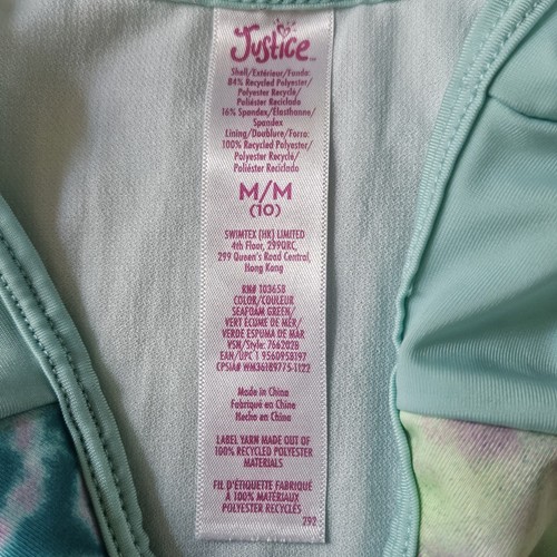 Justice girl's Longsleeve Rashguard 2 Piece Set Size 10 Medium - Picture 7 of 9