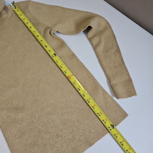 Neu ohne Etikett Polo Jeans Company Damen M Gold Schimmer Rollkragen Stretch Langarm - Bild 8 von 11