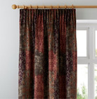 Dunelm Belmont Burgundy Velvet Lined Pencil Pleat Curtains W168x137cm & Tiebacks