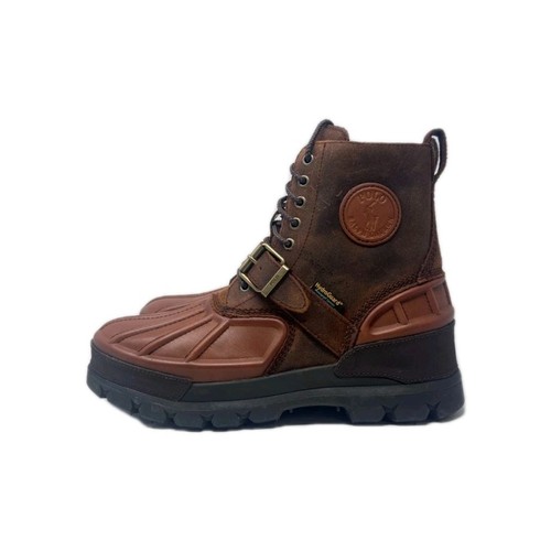 Polo Ralph Lauren Oslo Men's Waterproof Brown Leather HydroGuard Boots New 10.5 - Picture 5 of 13