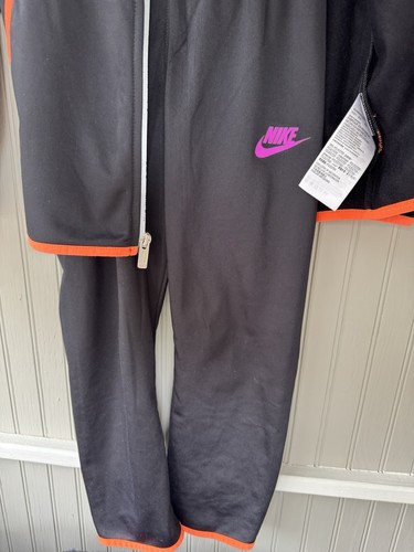 Chicos Nike Cremallera Completa Chaqueta y Pantalones Conjunto de Traje de Pista Negro Como Nuevo Naranja Púrpura - 6 - Imagen 9 de 12
