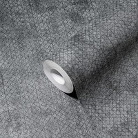Dunkelgrau Melierte Tapete Mit Metallic Linienmuster