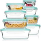 8 Pack Glass Food Storage Containers with Airtight Lids, Glass Meal Prep Cont...