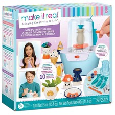 Make It Real Mini Pottery Studio - 26-Piece DIY Pottery Kit NEW IN BOX