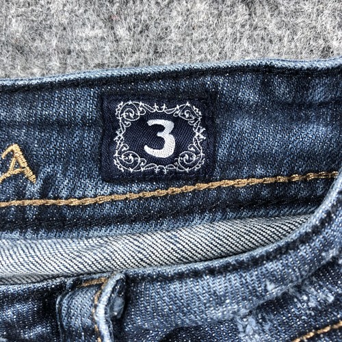 Jeans donna bootcut LA Idol USA 3 blu strass ricamati tasca posteriore Bling - Foto 3 di 10