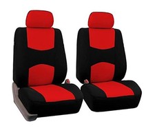 FH Group Car Seat Covers Front Set in Cloth - Car Seat Red Seat Cover Front Set