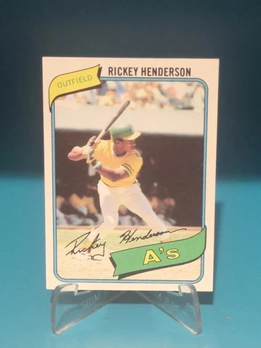 💥1980 Topps #482 Rickey Henderson Rookie Card NM-MT-Nice Centering-High Grade