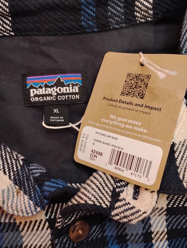 Herren Patagonia Fjord Loft Langarm Flanell Overshirt Pitch Blue XL - Bild 6 von 7