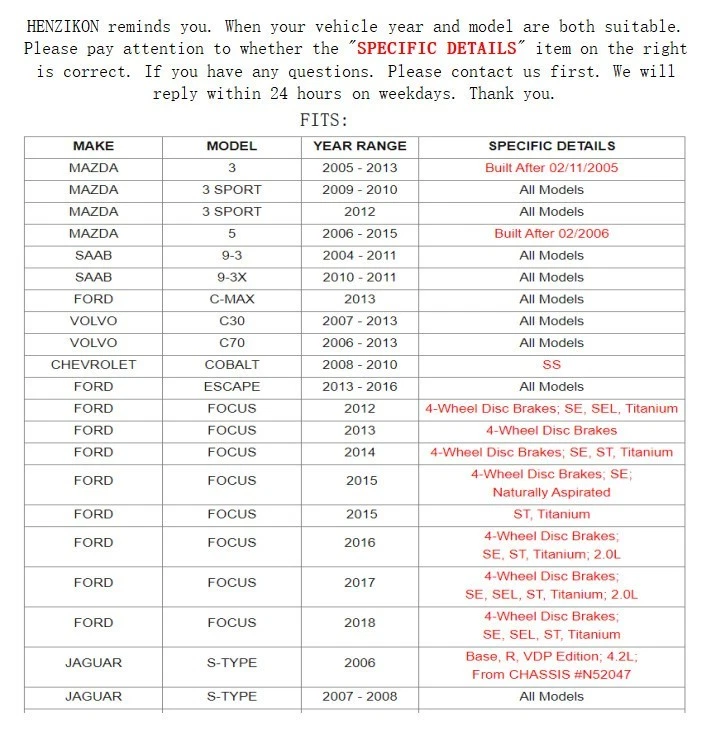 Pastilla de freno trasera cerámica para Volvo S40 V50 2005-2011 2,4 L 2,5 L 2007-2013 C30 C70 Foto 3 de 4