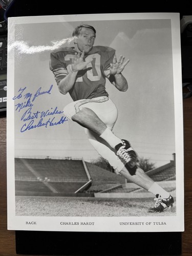 1964 Charles Hardt U Of Tulsa. # 20. B&W Team Photo Autographed. Super Rare.