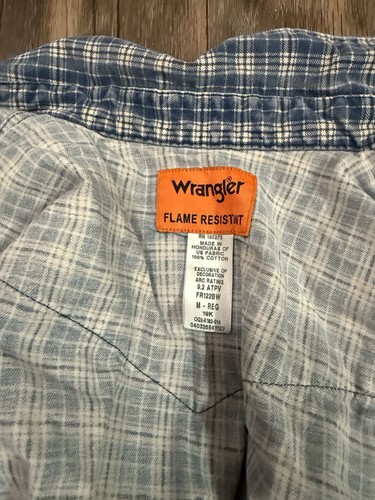 Wrangler FR Karohemd schwer entflammbar Langarm Western Druckknopf Herren M FR122BW - Bild 5 von 9
