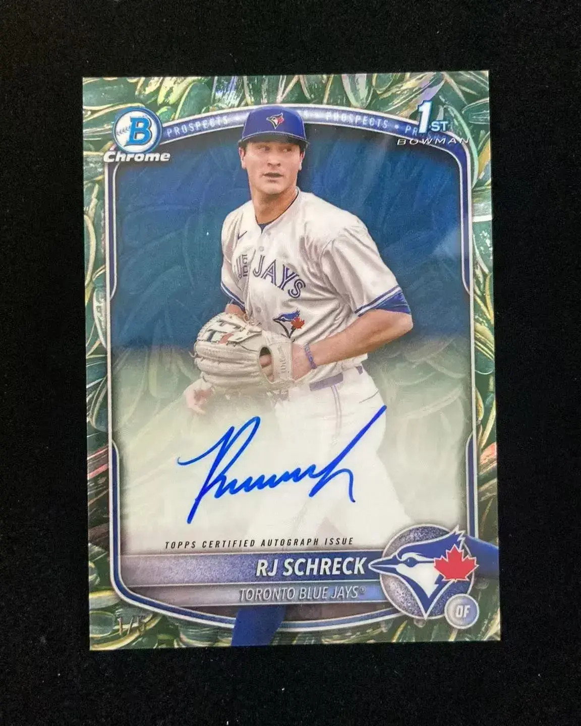 2025 Bowman Chrome Prospect Sunflower Seeds Rj Schreck 1st Auto 1/5 LXYW