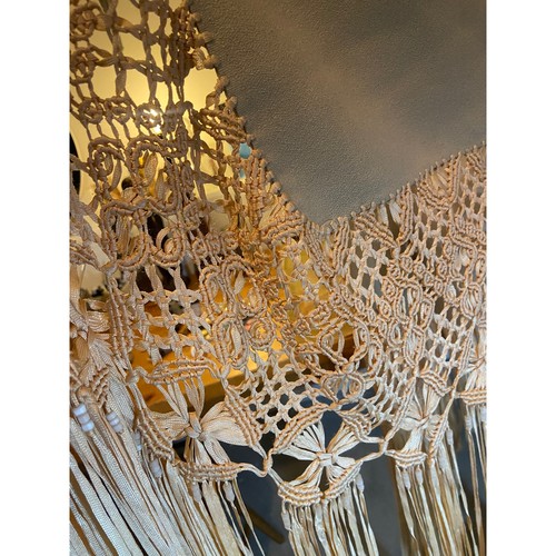 Shawl, macramé, Tablecloth Vintage 60s 70s Boho Hippie - Picture 2 of 5