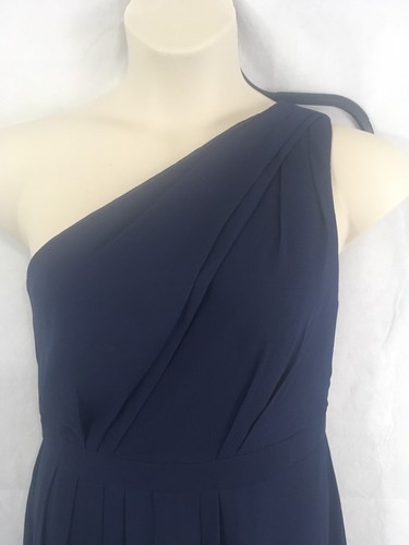 David’s Bridal F18055 Marine Navy Blau One Shoulder Langes Formelles Kleid Brautjungfer - Bild 6 von 16