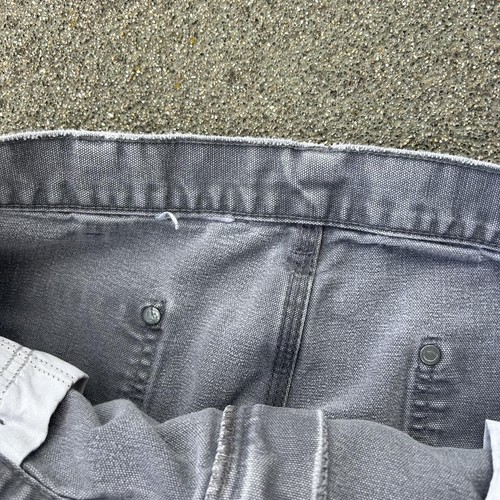 VTG Carhartt Grey Double Knee Pants 35x30 Faded Distressed Dungaree Carpenter - Picture 7 of 7