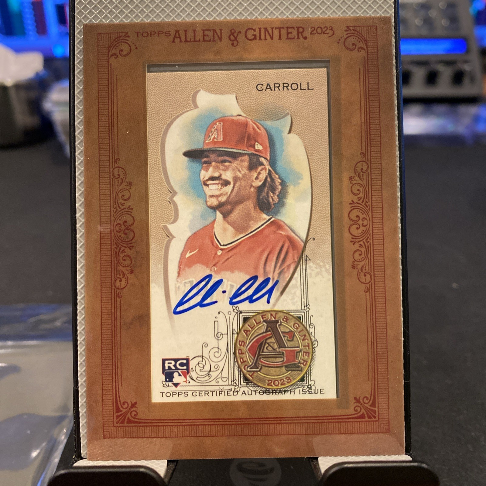 Corbin Carroll 2023 Topps Allen & Ginter #MA-CC Framed Mini On-Card Autograph RC