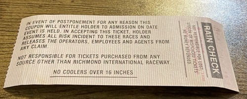 NASCAR Richmond Raceway September 7, 1991 Ticket Stub Winner Harry Gant - Picture 4 of 4