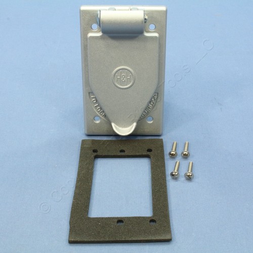 Arrow Hart 20416 Gray Die Cast Aluminum Lift Lid Wet Location Receptacle Cover - Picture 3 of 8