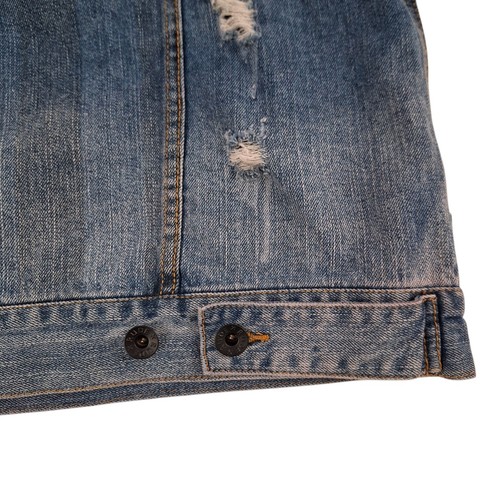 Xxx unhöfliche amerikanische Flagge Weste Herren Large abgenutzt blau Denim heißes Thema Knopfleiste - Bild 14 von 20