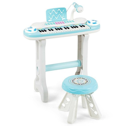 37-Tasten Kinder Elektronisches Klavier Keyboard Spielset - Blau - Farbe: Blau - Bild 3 von 6