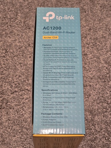 TP-LINK Archer C54 AC1200 Dual-Band MU-MIMO Wi-Fi Router Black - EXCELLENT - Picture 7 of 8