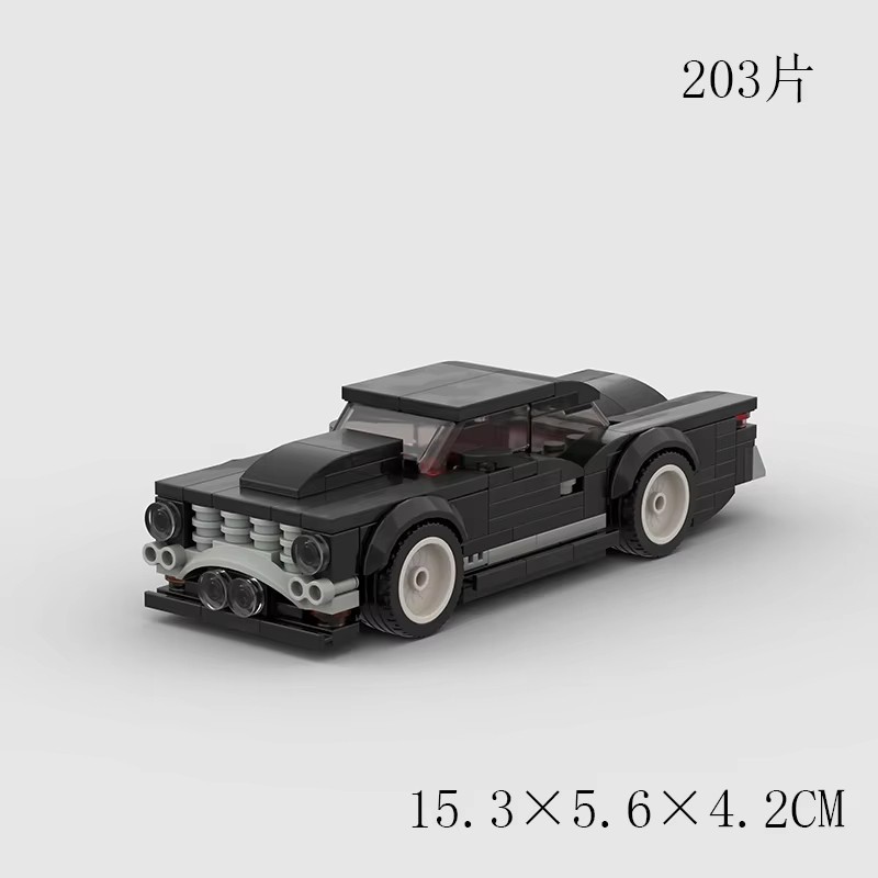 MOC LEGO Car: Vintage Black Muscle Car Building Blocks Set (203 Pcs)