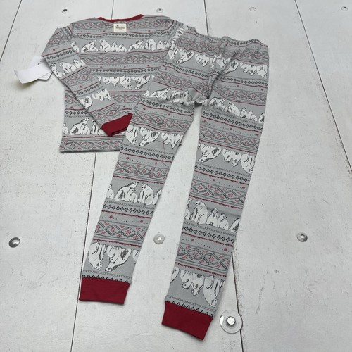 Burt's Bees Gray Fair Isle Polar Bear Snug Fit Pajamas Unisex Kids Size 8 - Picture 12 of 12