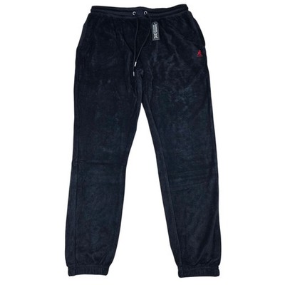 New KANGOL Men's S Black Terry Cloth Sweatpants Embroidered Logo Jogger Pant NWT