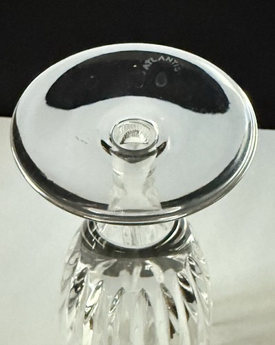 Atlantis Crystal Fantasy Ice Tea Glasses Set/4 Blown Cut Glass 8" Stems Signed - Picture 3 of 5