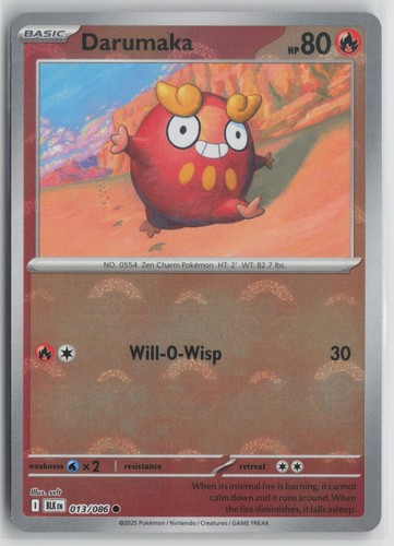 Darumaka (Poke Ball Pattern) Common SV: Black Bolt 013/086 NM - Picture 1 of 2