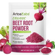 Organic Beet Root Powder for Smoothies, Baking  Juice. Raw Beetroot Superfood