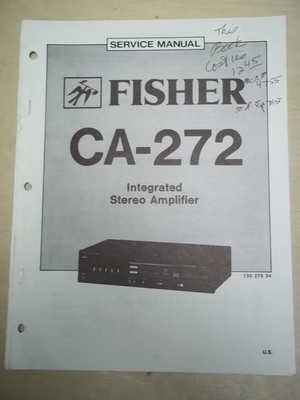 Fisher Service/Repair Manual~CA-272 Amplifier AMP~Original ... synthesizer wiring diagram 