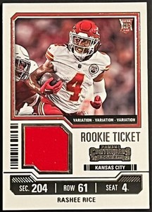 Rashee Rice 2023 Contenders Rookie Ticket Patch Card# TS28V, Kansas City Chiefs