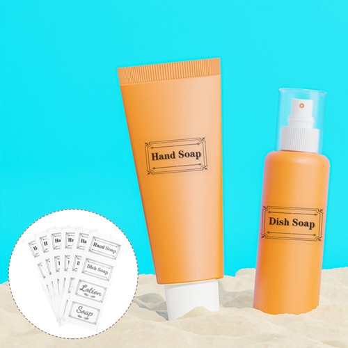 6pcs Transparent Bottle Hand Soap Stickers Removable Soap Decals Soap Labels - Bild 6 von 12