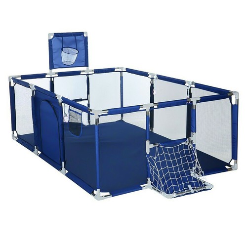 Foldable Baby Playpen Toddler Child Kid Safety Play Yard Fence Portable Blue - Picture 10 of 25