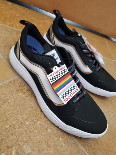 Zapatos de gimnasio informales para correr VANS Ultrarange EXO Pride para hombre talla 12 negros blancos - Imagen 10 de 12