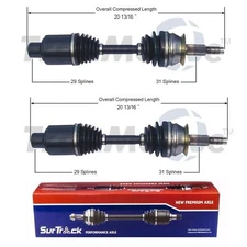SurTrack Pair Set of 2 Front CV Axle Shafts For Dodge Dakota Durango 4WD