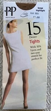 PRETTY POLLY 15 DENIER TIGHTS ~ LARGE ~ SHADE HIGHLIGHT ~ REINFORCED BODY & TOE