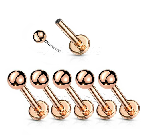 5 piezas. Anillo labial hélice cartílago oreja hélice de acero PVD Push In Ball PVD 20G 18G - Imagen 6 de 8