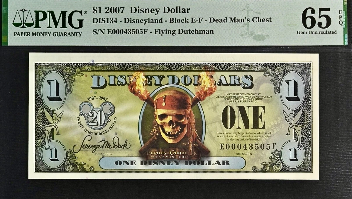 Pirates of the Caribbean Disney Dollars (1968-Now) | eBay