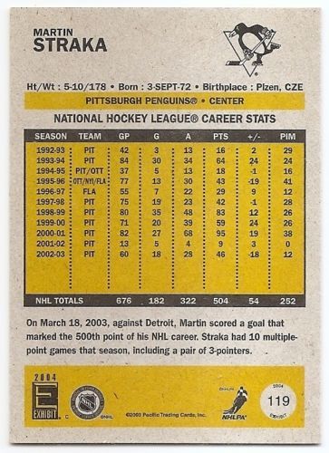03/04 PACIFIC EXHIBIT YELLOW BACKS PARALLEL Hockey (#101-150) U-Pick From List - Picture 19 of 49